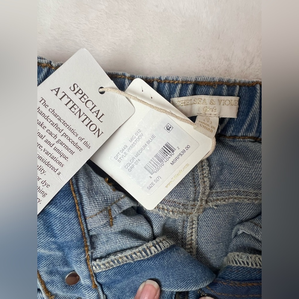 NWT: Chelsea & Violet Big Girl Denim Cargo Mini Skirt Size Small 7 - Picture 5 of 8